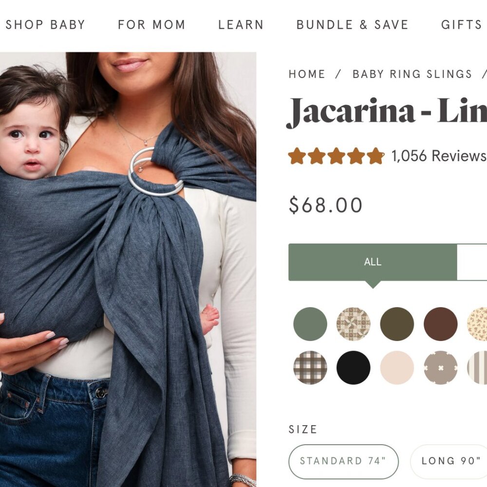 WildBird Navy Linen Ring Sling